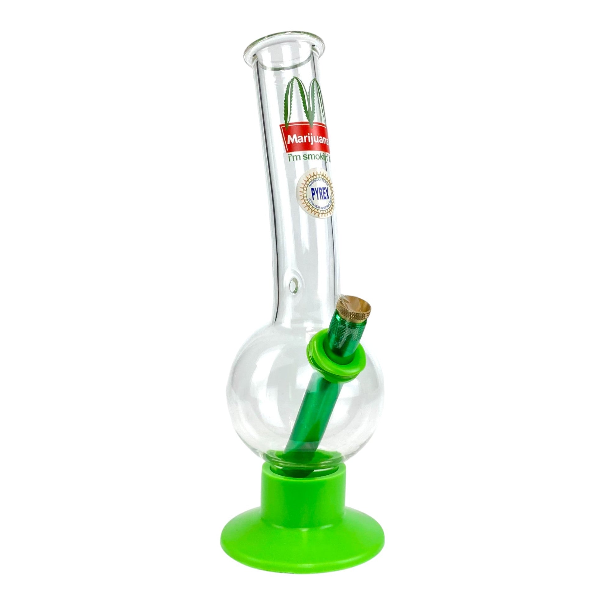 Marijuana I'm Loving It Bubble Bong 30cm Green - The Bong Baron