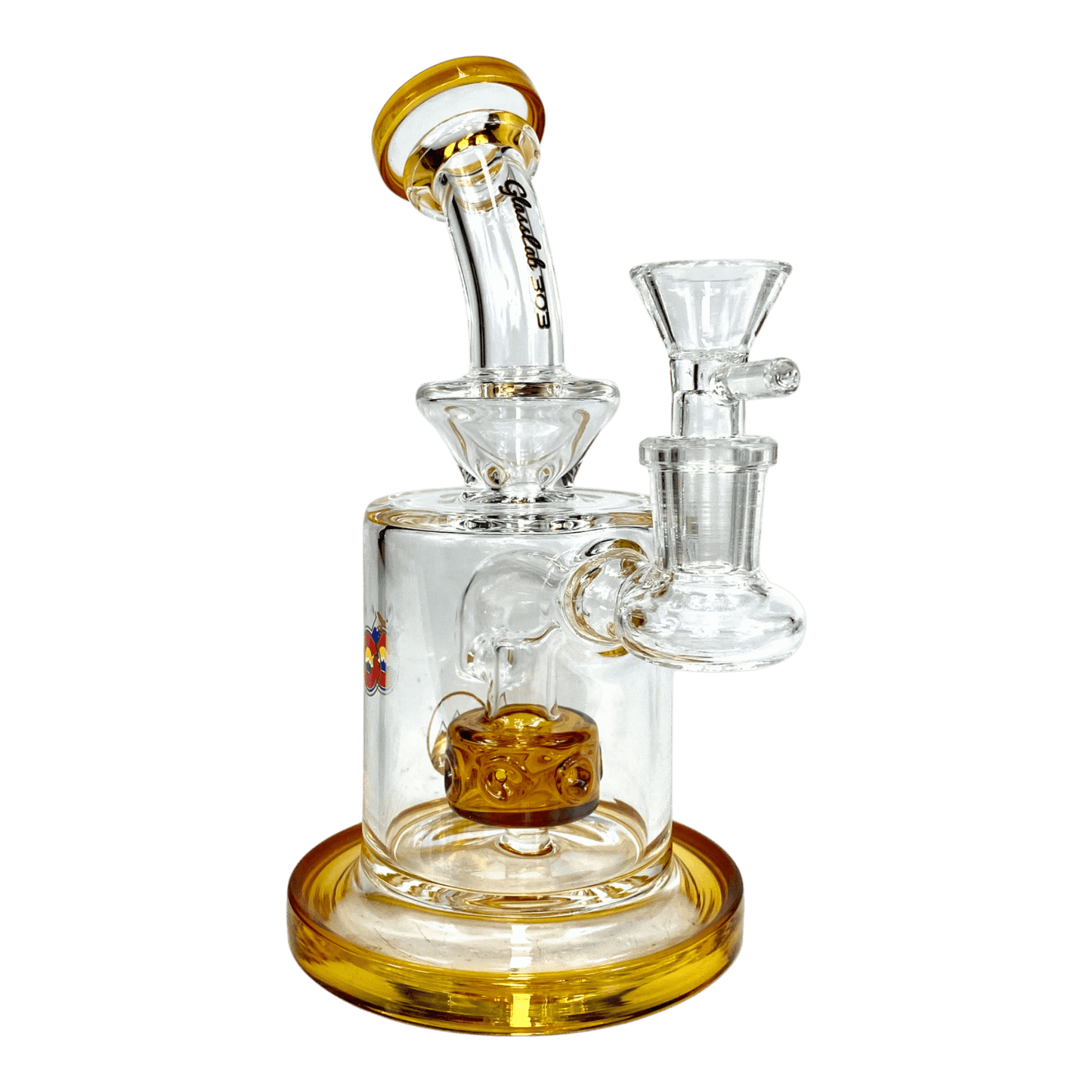 Matrix Perc Bong and Dab Rig – 18cm Amber - The Bong Baron