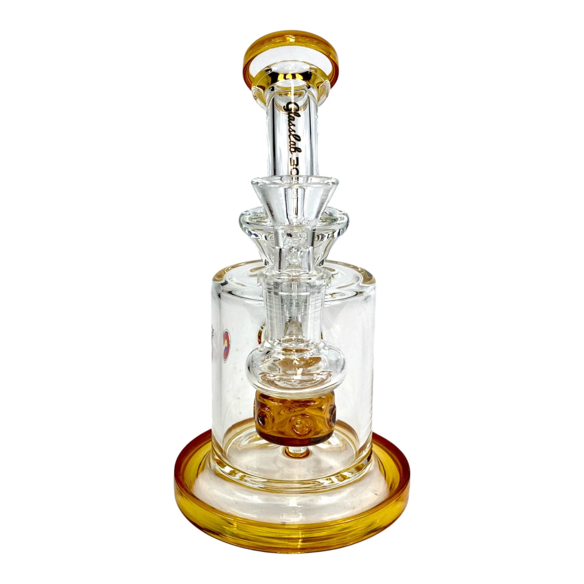 Matrix Perc Bong and Dab Rig – 18cm Amber - The Bong Baron