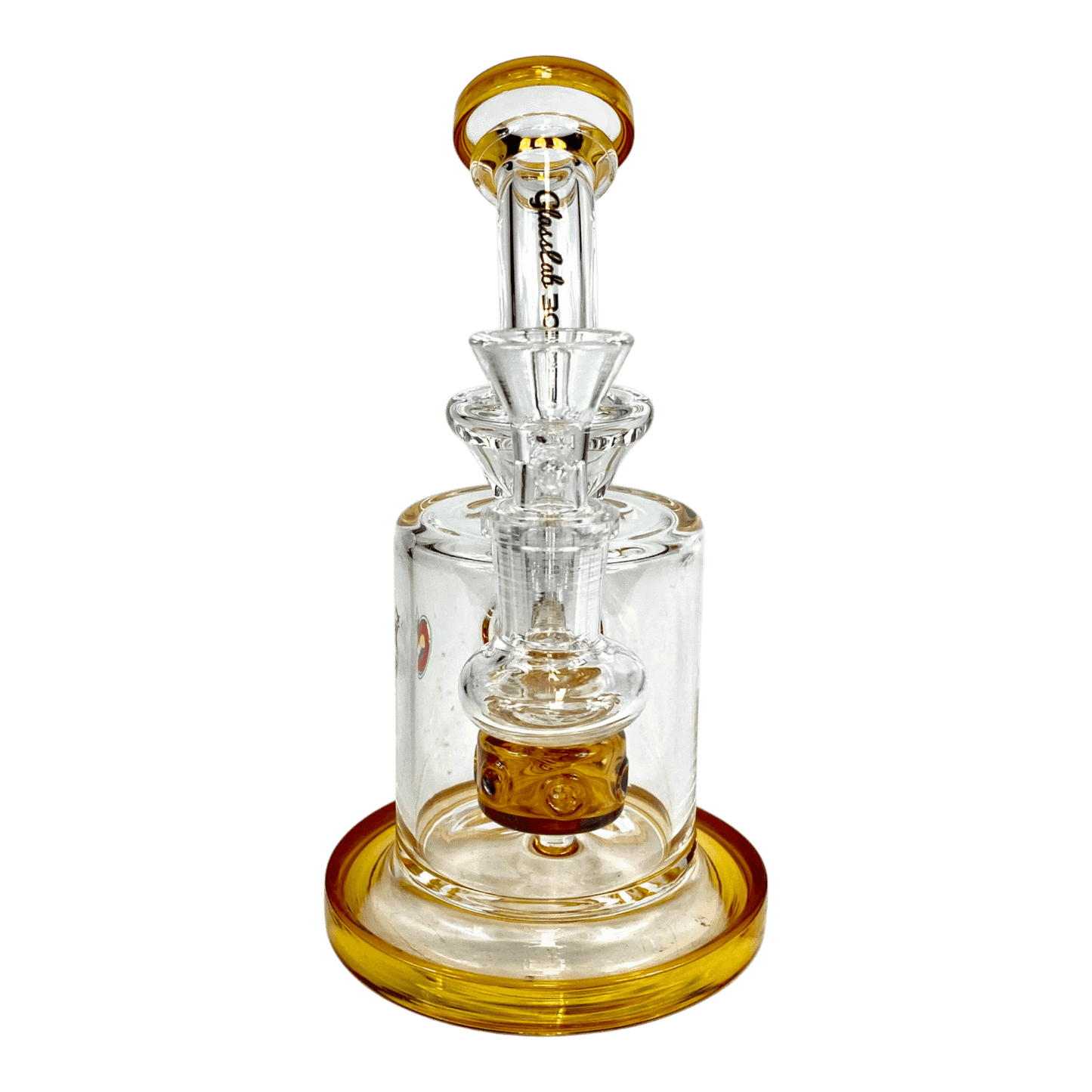 Matrix Perc Bong and Dab Rig – 18cm Amber - The Bong Baron