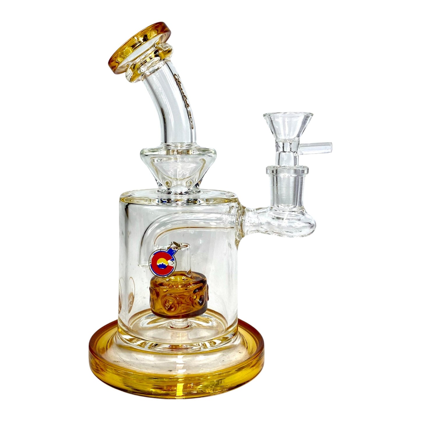 Matrix Perc Bong and Dab Rig – 18cm Amber - The Bong Baron