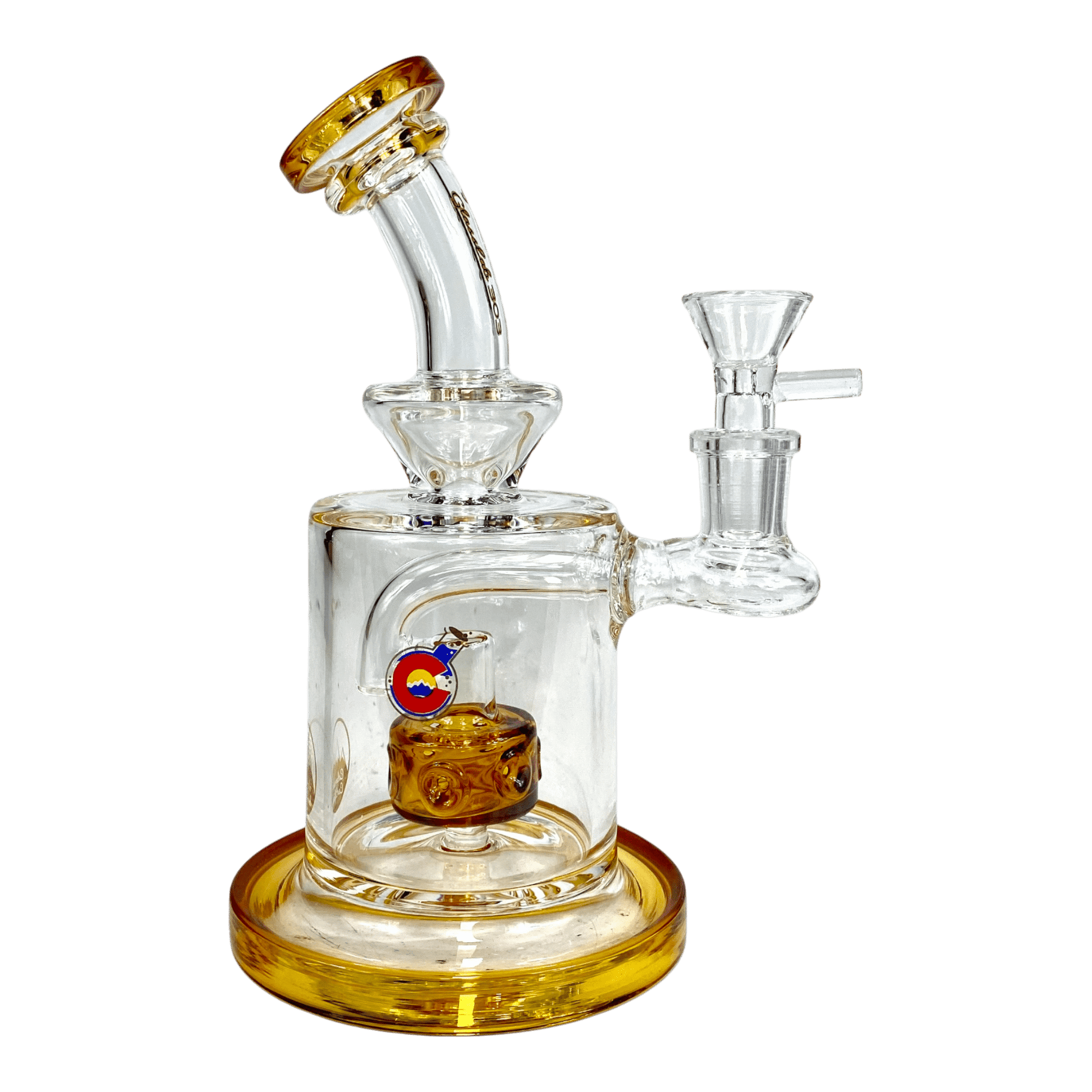 Matrix Perc Bong and Dab Rig – 18cm Amber - The Bong Baron
