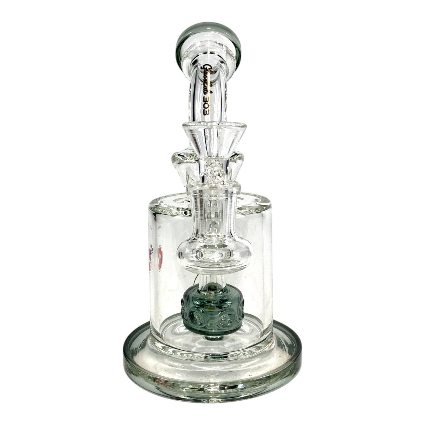 Matrix Perc Bong and Dab Rig 18cm Ash Green - The Bong Baron
