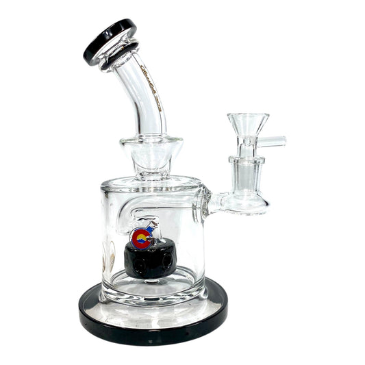 Matrix Perc Bong and Dab Rig – 18cm Black - The Bong Baron