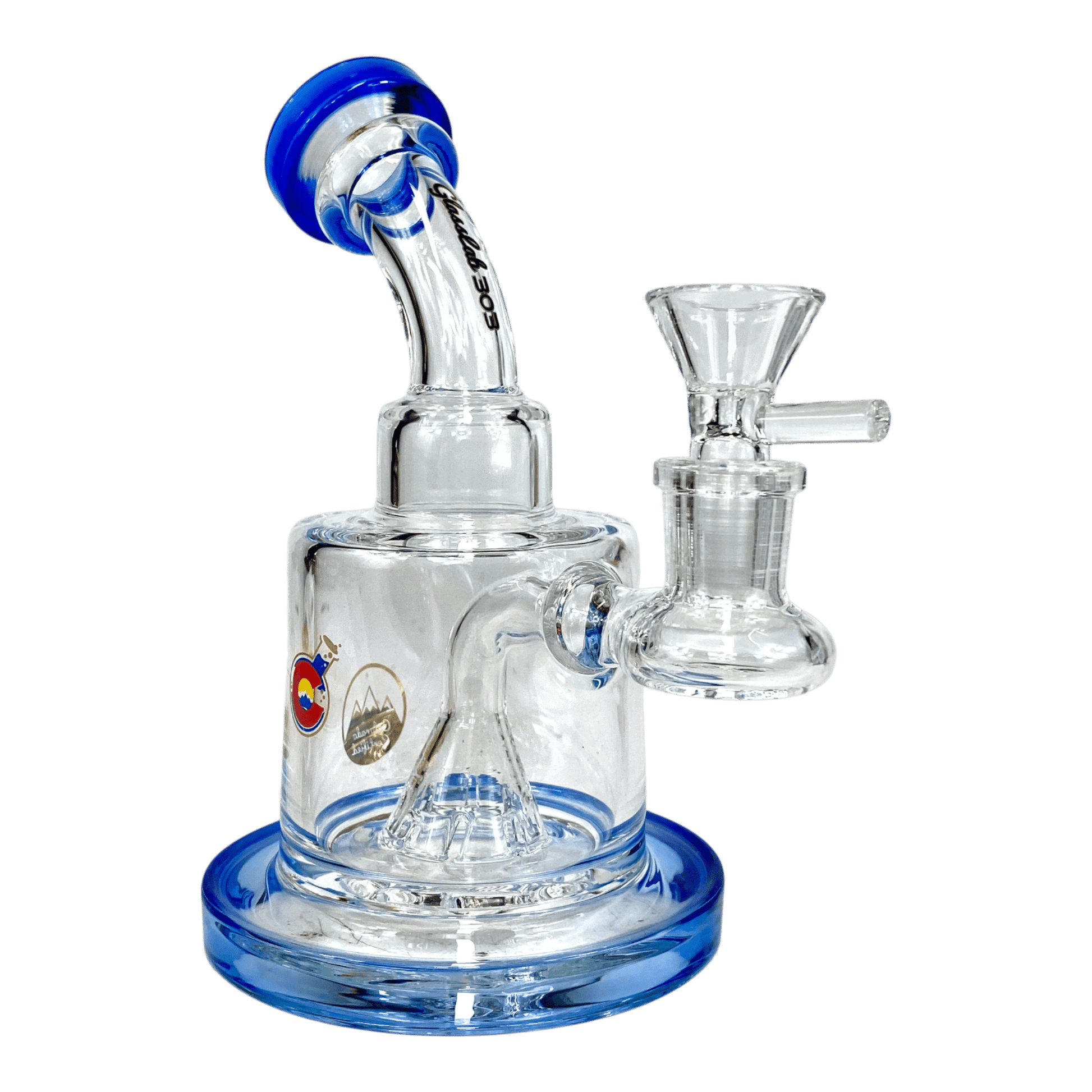 Matrix Perc Bong and Dab Rig – 18cm Blue - The Bong Baron