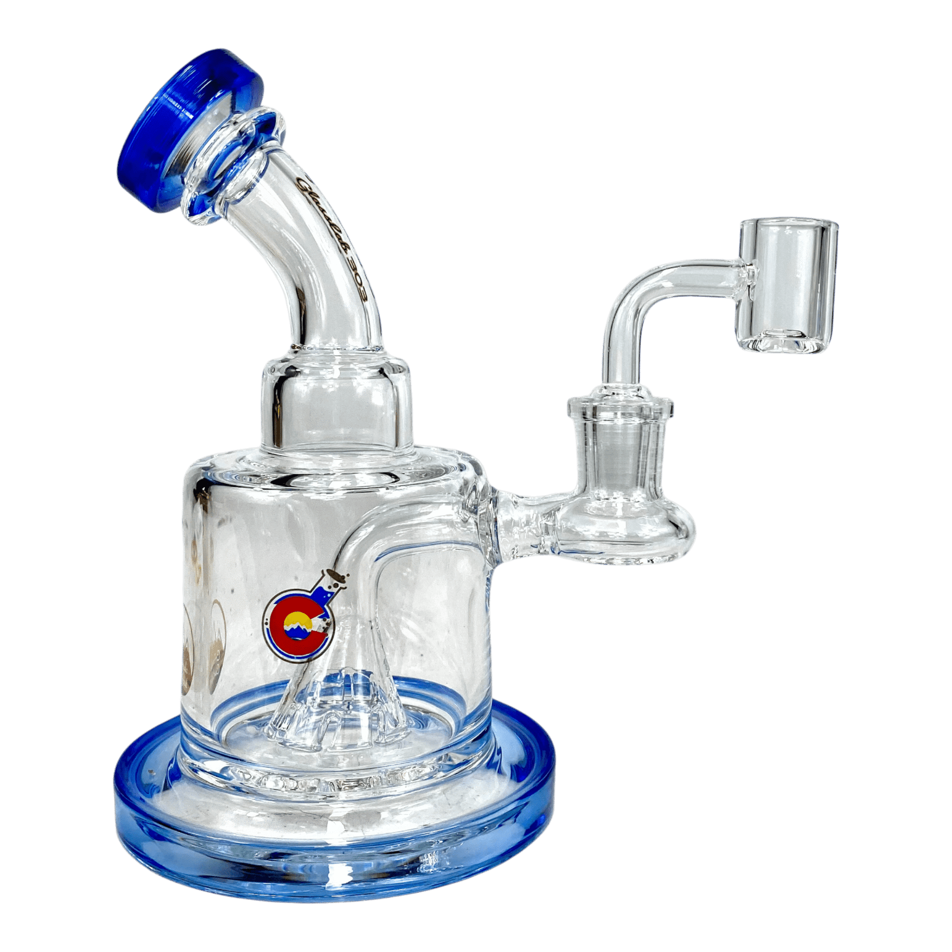 Matrix Perc Bong and Dab Rig – 18cm Blue - The Bong Baron