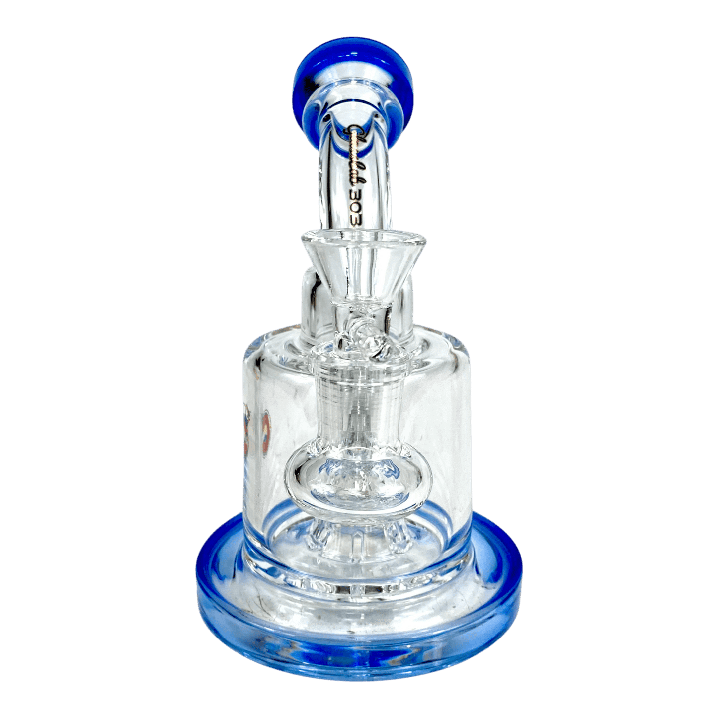 Matrix Perc Bong and Dab Rig – 18cm Blue - The Bong Baron