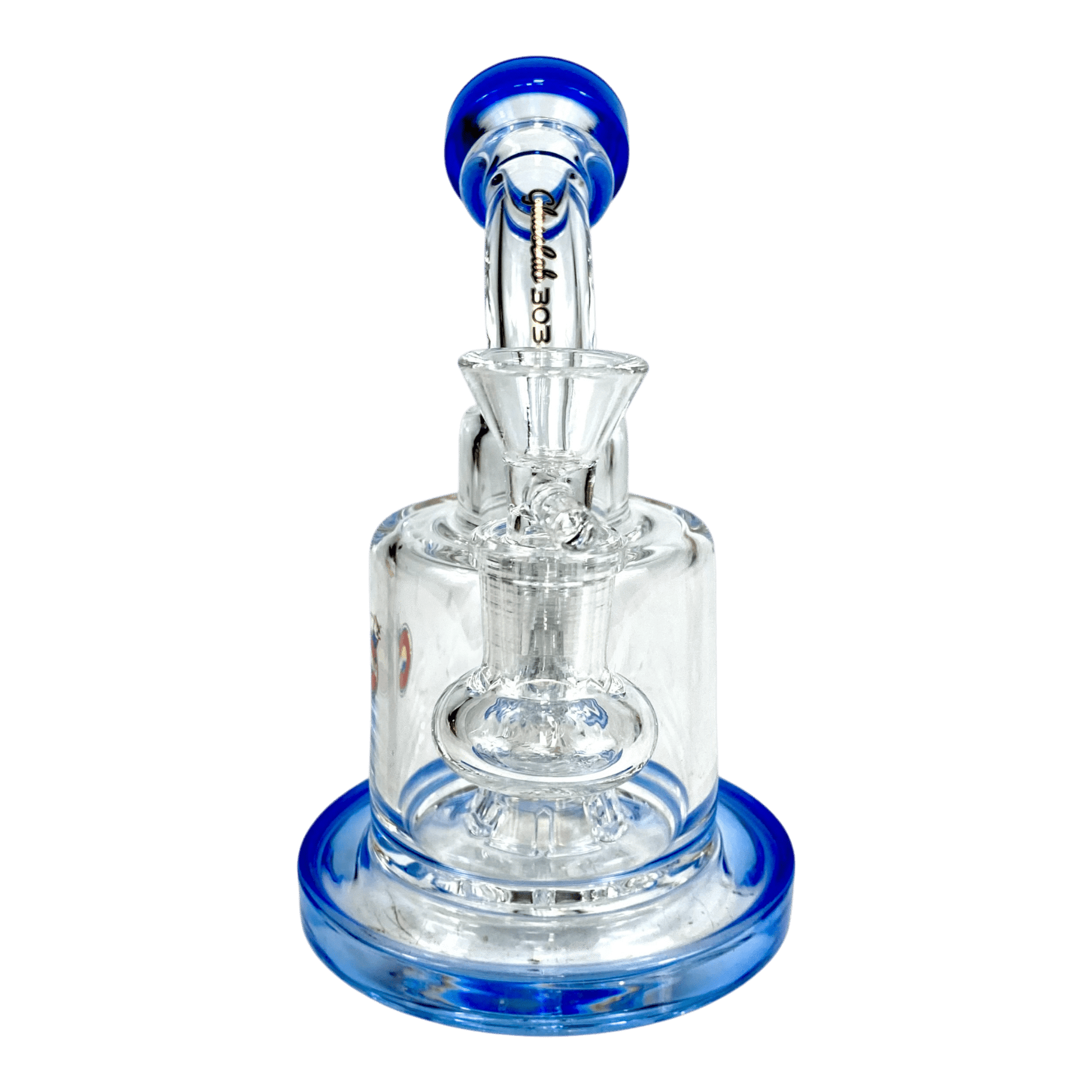 Matrix Perc Bong and Dab Rig – 18cm Blue - The Bong Baron