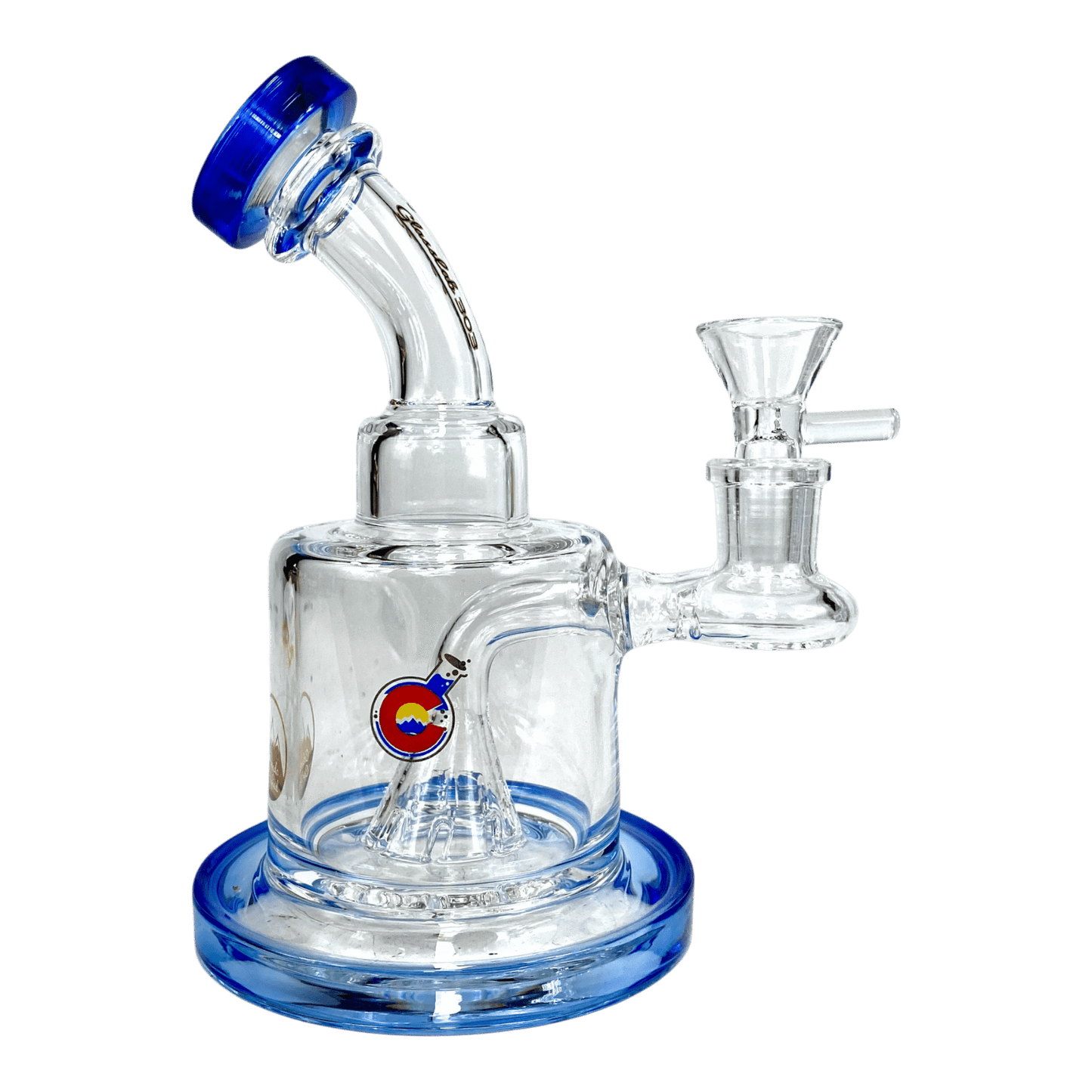Matrix Perc Bong and Dab Rig – 18cm Blue - The Bong Baron
