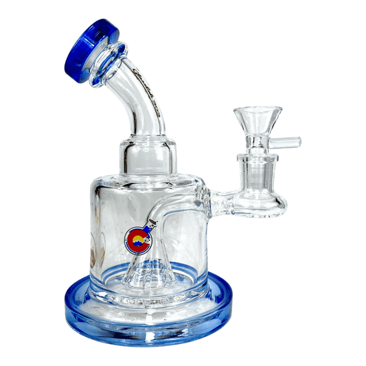 Matrix Perc Bong and Dab Rig – 18cm Blue - The Bong Baron