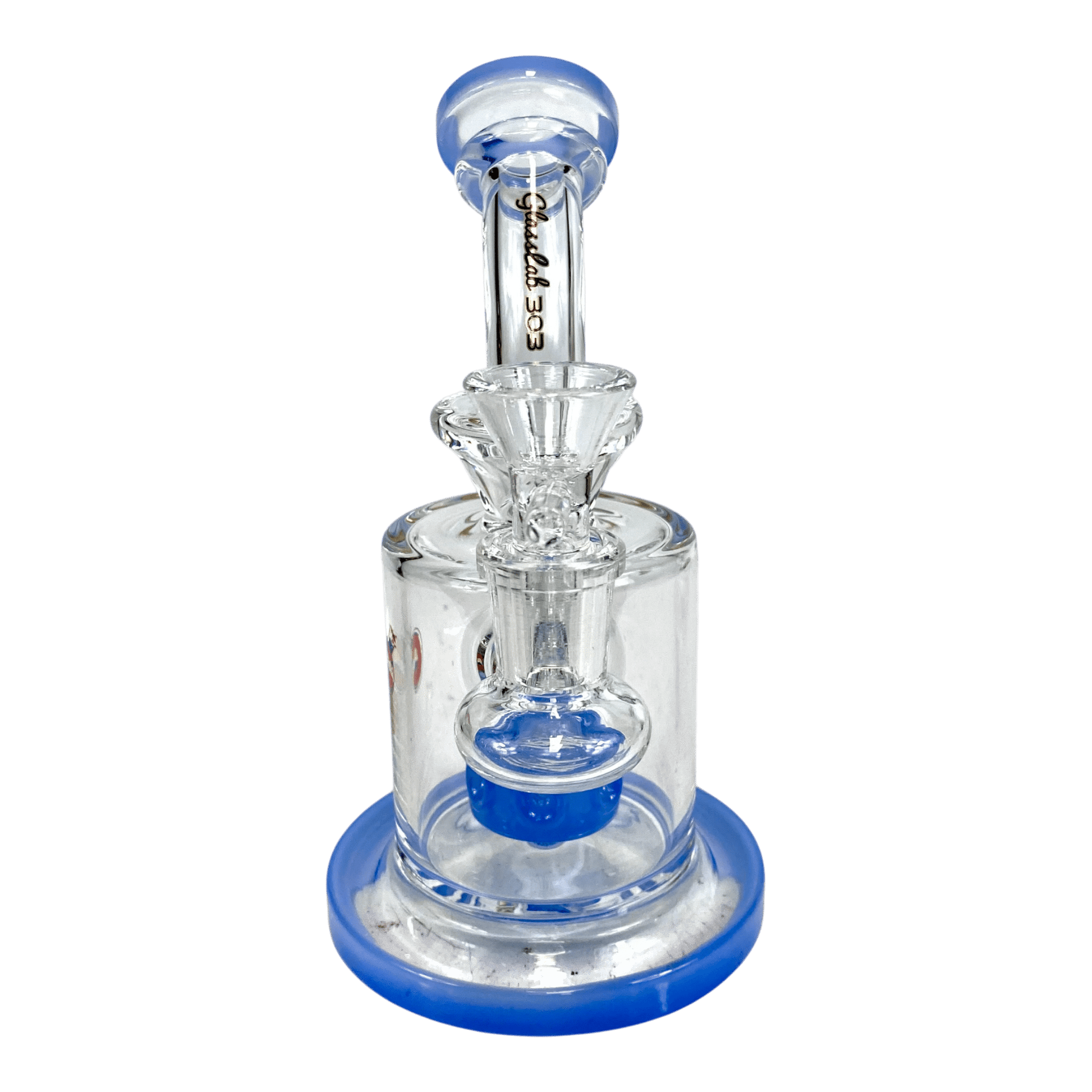 Matrix Perc Bong and Dab Rig – 18cm Milky Blue - The Bong Baron