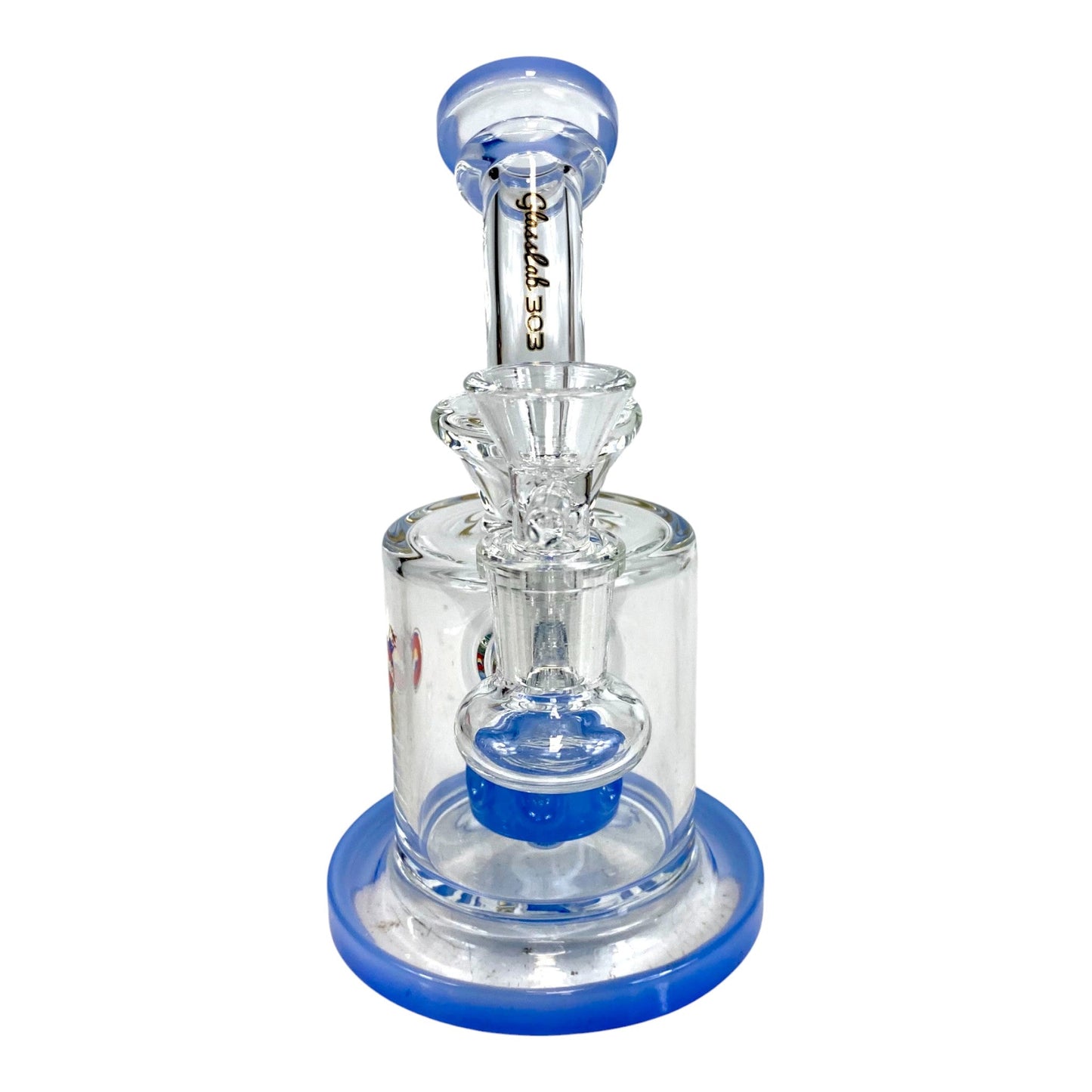 Matrix Perc Bong and Dab Rig – 18cm Milky Blue - The Bong Baron