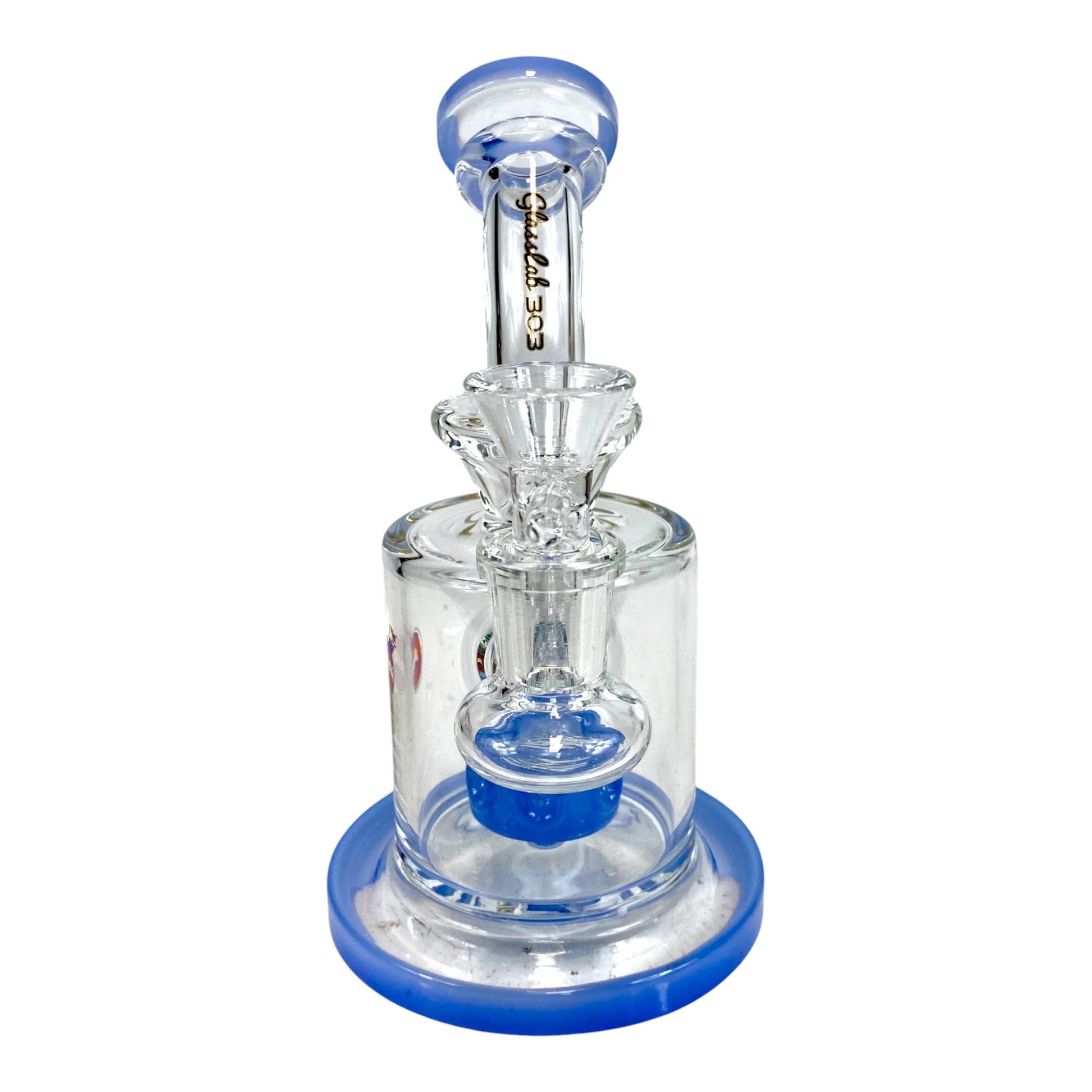 Matrix Perc Bong and Dab Rig – 18cm Milky Blue - The Bong Baron