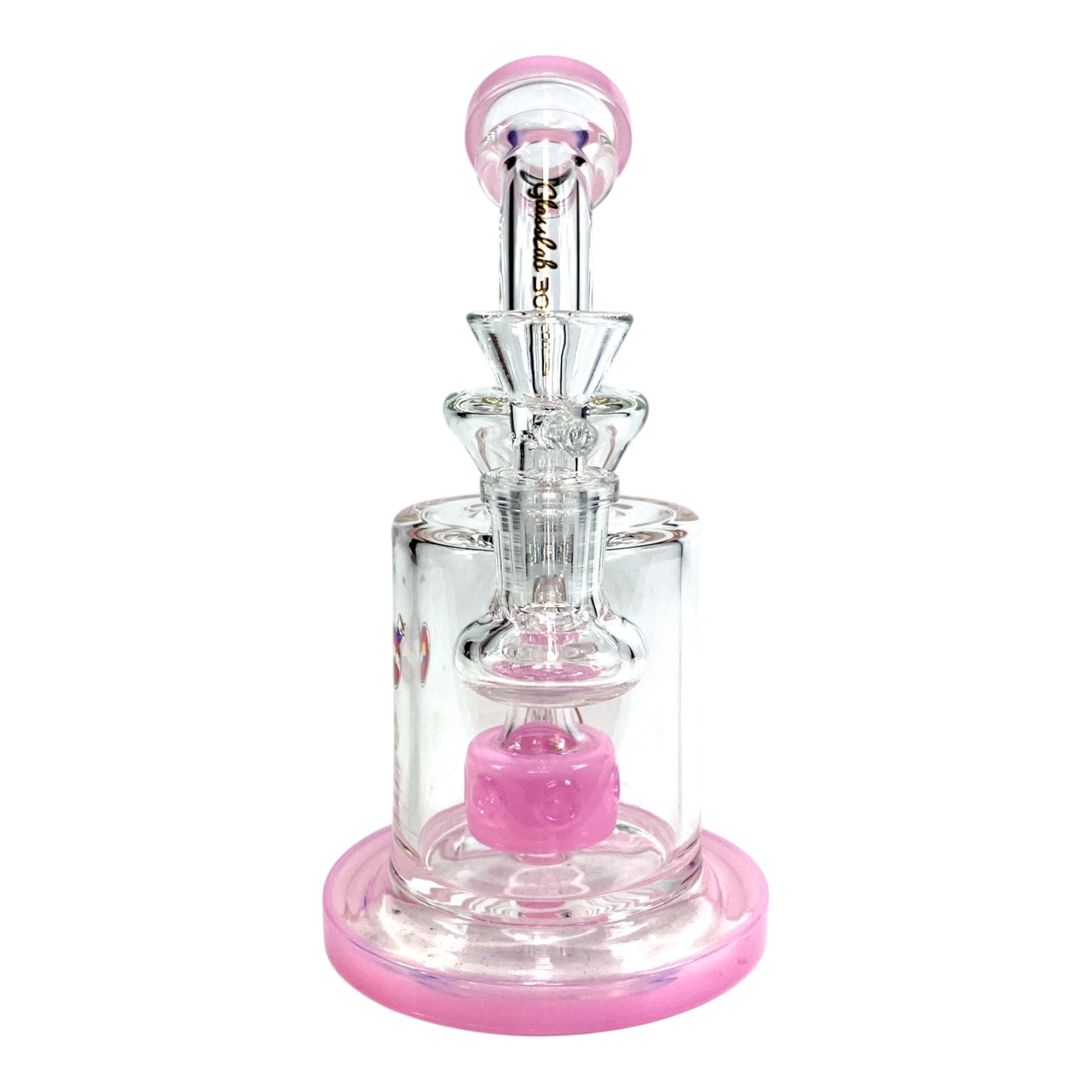 Matrix Perc Bong and Dab Rig – 18cm Pink - The Bong Baron