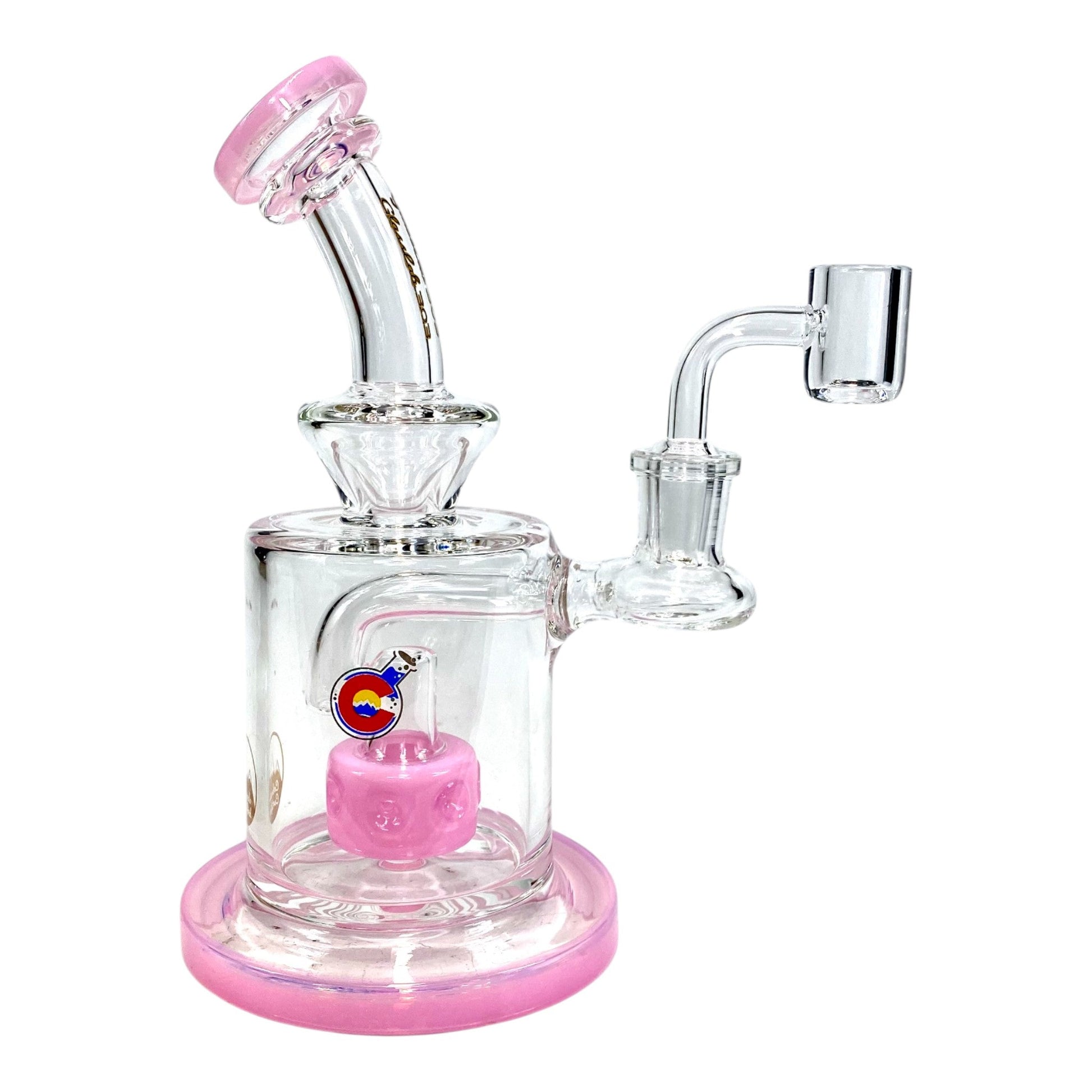 Matrix Perc Bong and Dab Rig – 18cm Pink - The Bong Baron