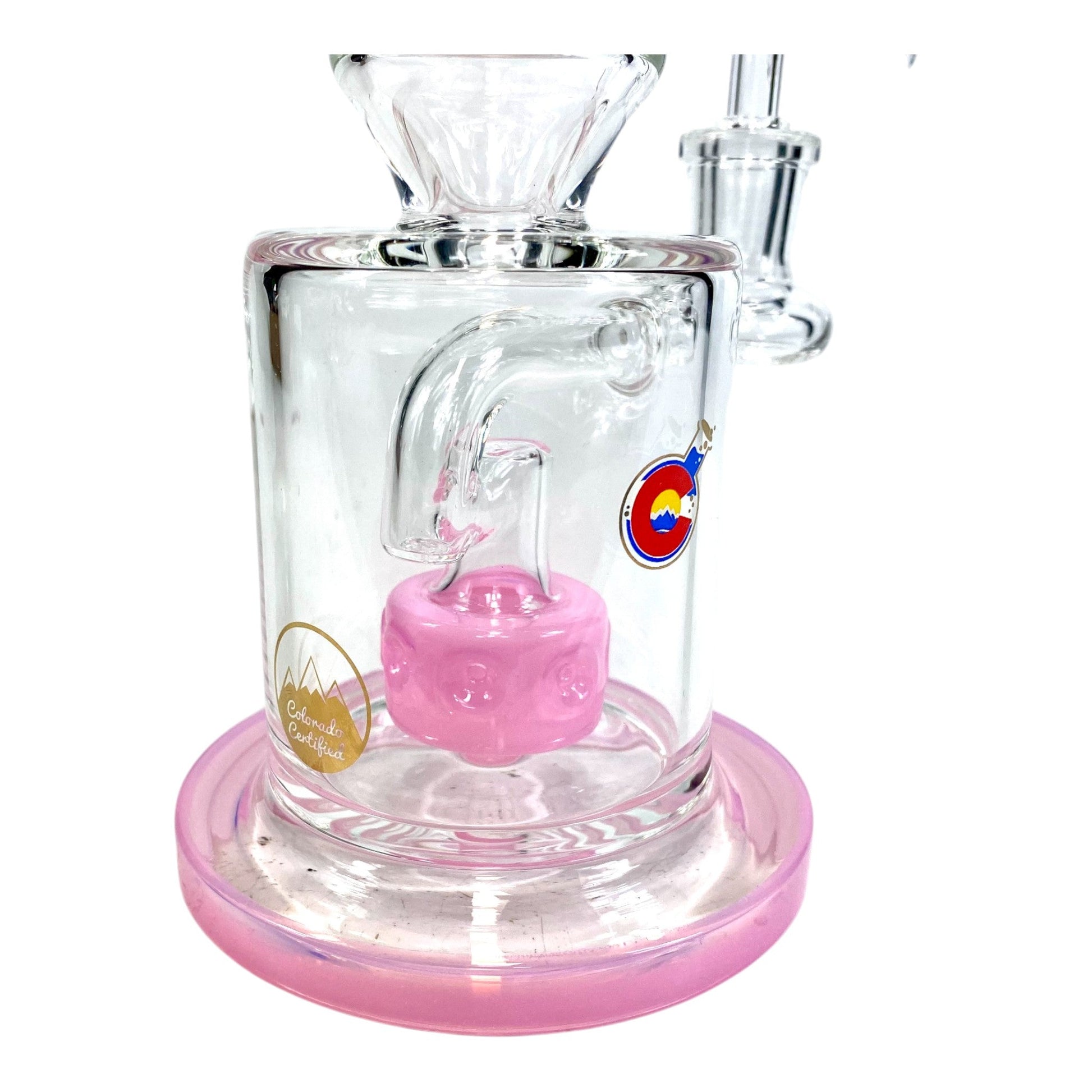 Matrix Perc Bong and Dab Rig – 18cm Pink - The Bong Baron