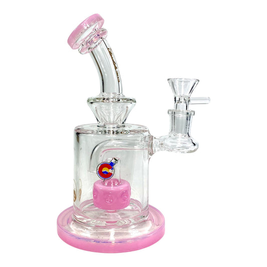 Matrix Perc Bong and Dab Rig – 18cm Pink - The Bong Baron