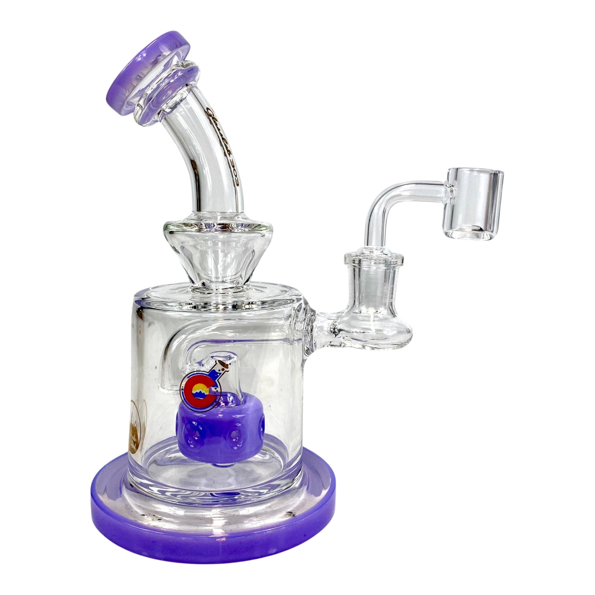 Matrix Perc Bong and Dab Rig – 18cm Purple - The Bong Baron