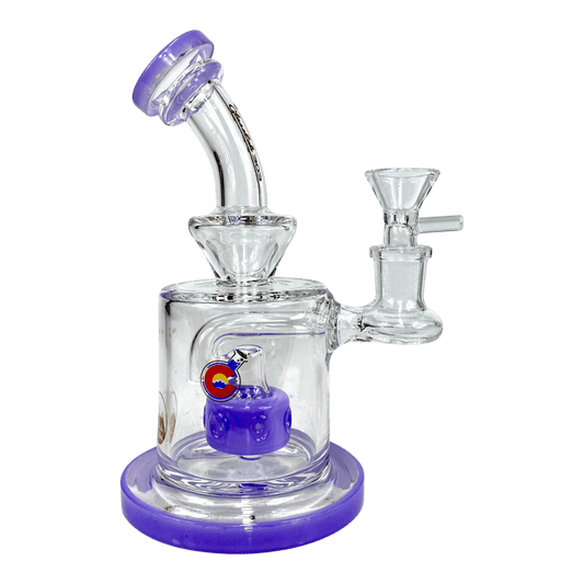 Matrix Perc Bong and Dab Rig – 18cm Purple - The Bong Baron