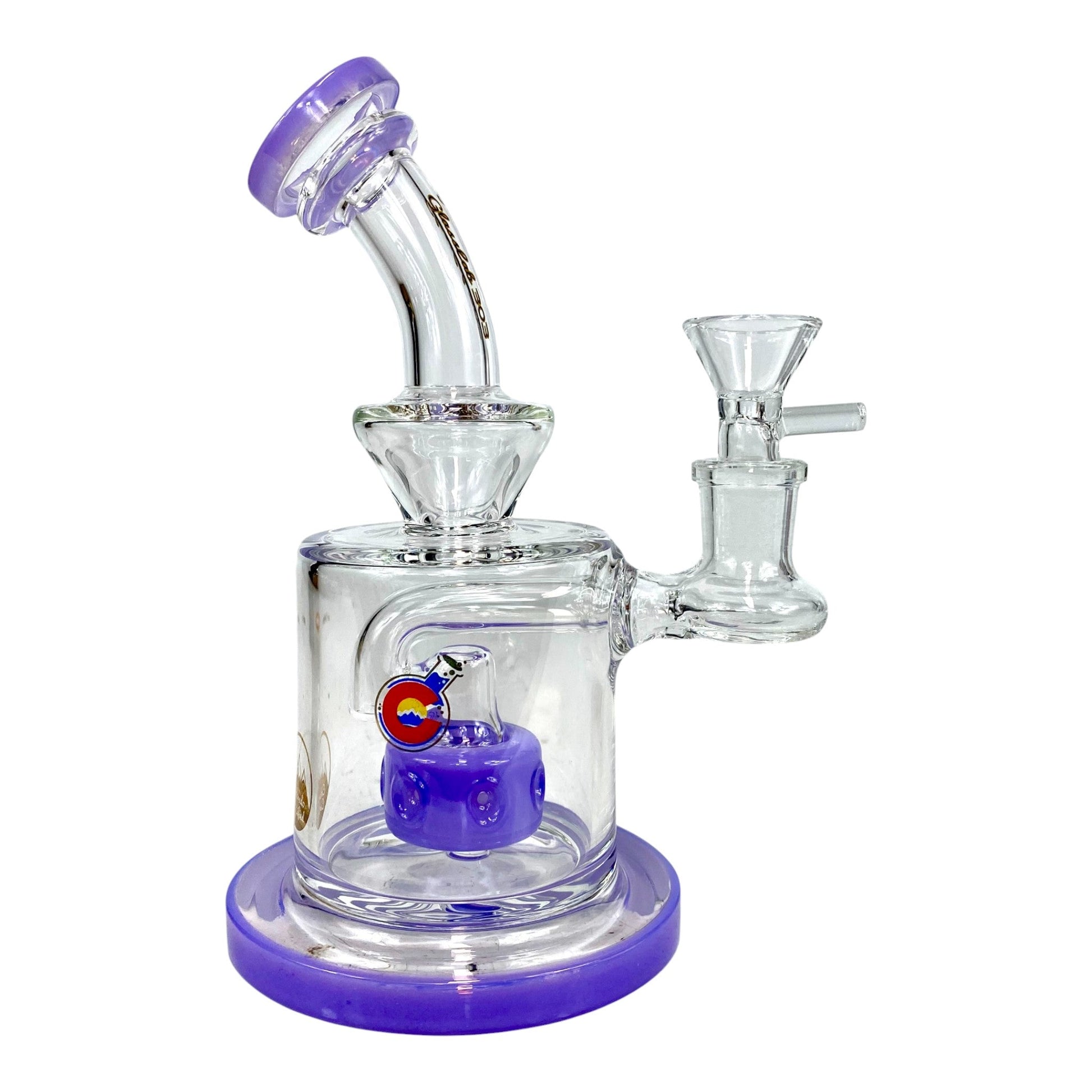 Matrix Perc Bong and Dab Rig – 18cm Purple - The Bong Baron