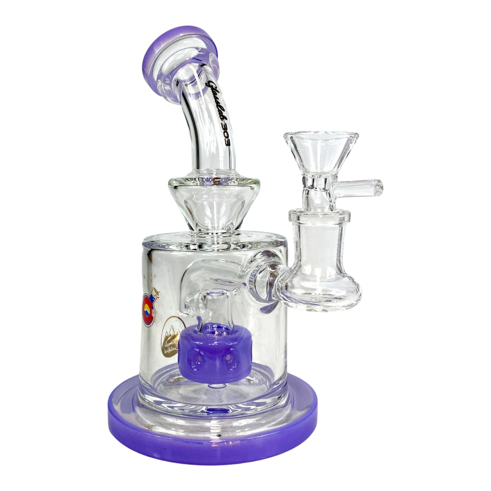 Matrix Perc Bong and Dab Rig – 18cm Purple - The Bong Baron
