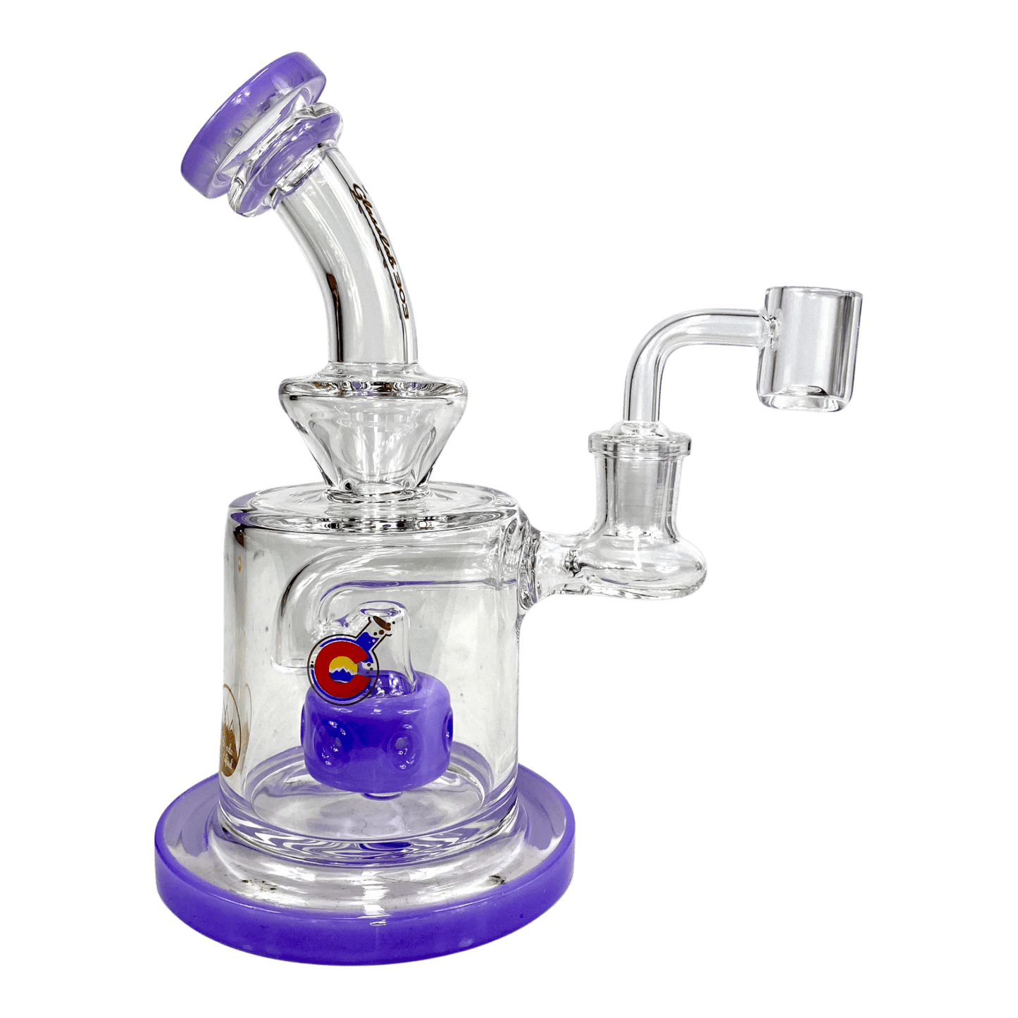 Matrix Perc Bong and Dab Rig – 18cm Purple - The Bong Baron