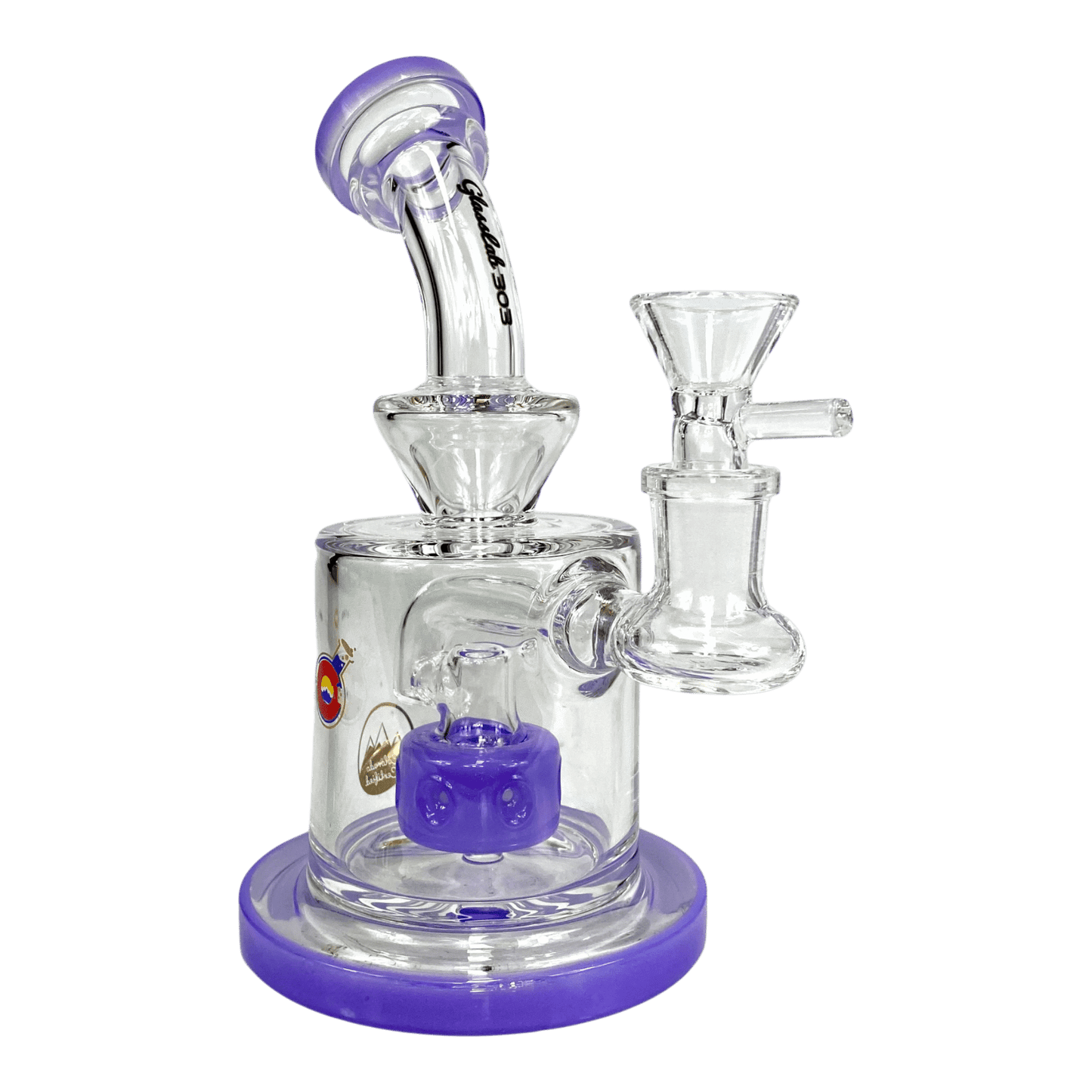 Matrix Perc Bong and Dab Rig – 18cm Purple - The Bong Baron