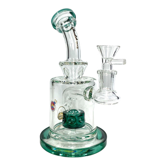 Matrix Perc Bong and Dab Rig – 18cm Teal - The Bong Baron