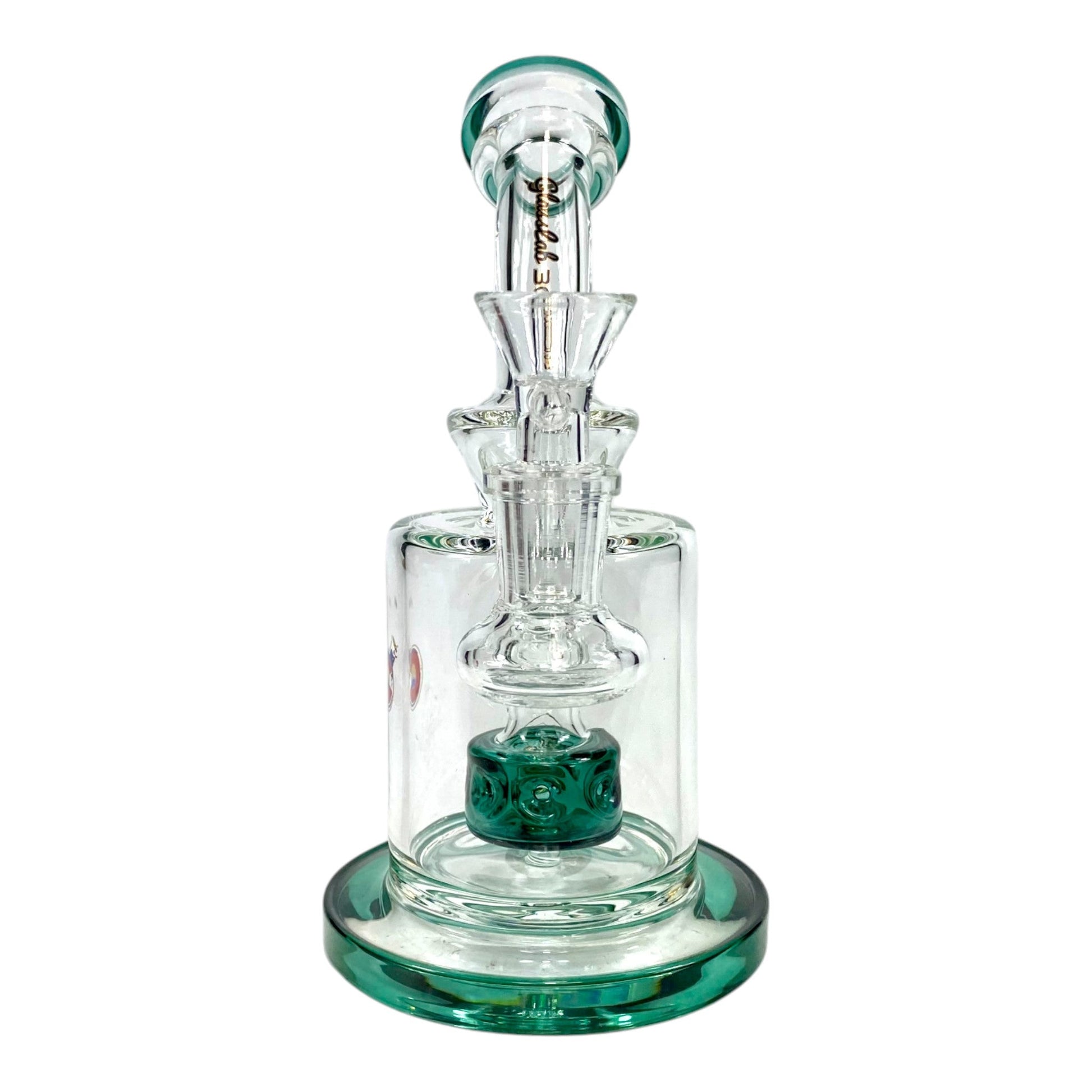 Matrix Perc Bong and Dab Rig – 18cm Teal - The Bong Baron