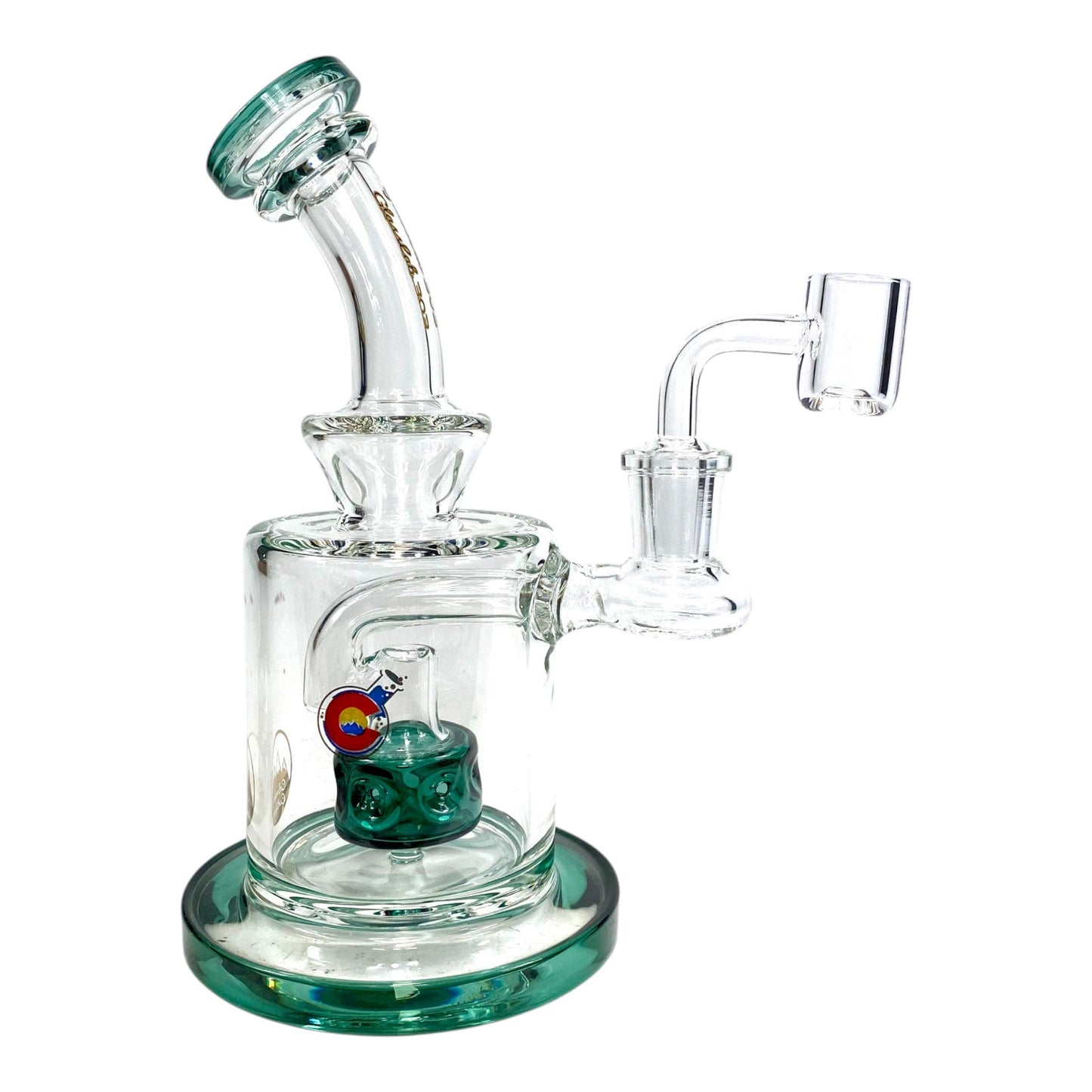 Matrix Perc Bong and Dab Rig – 18cm Teal - The Bong Baron