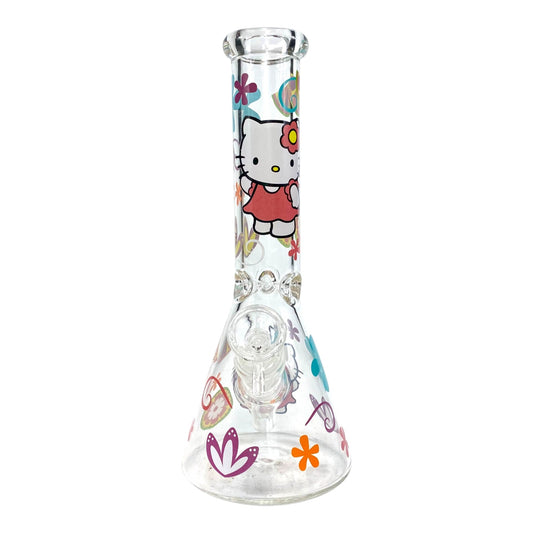 Mello Kitty Flowers Beaker Bong 25cm - The Bong Baron