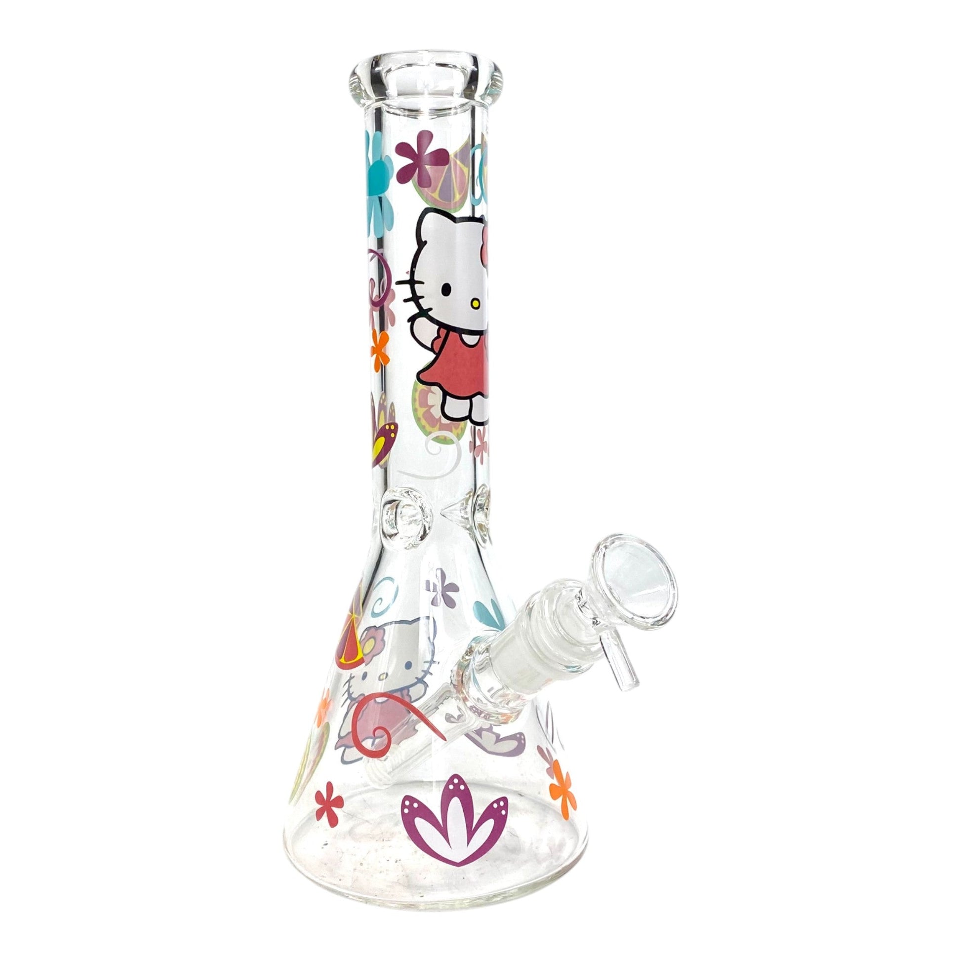 Mello Kitty Flowers Beaker Bong 25cm - The Bong Baron