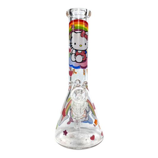 Mello Kitty Hearts and Rainbows Beaker Bong 25cm - The Bong Baron