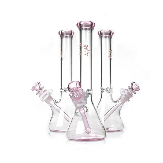 Mellow Kitty Beaker Bong 25cm Pink - The Bong Baron