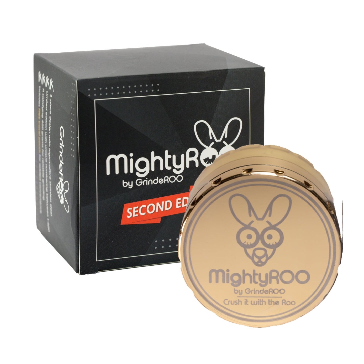 MightyROO Stainless Steel 4pc 63mm Grinder - The Bong Baron
