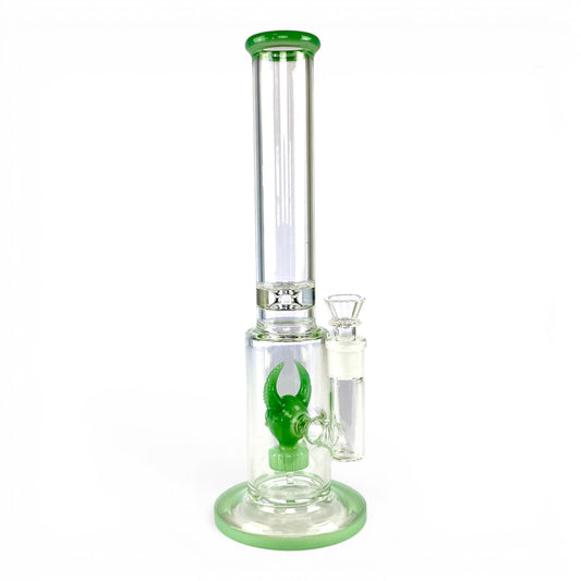 Monster Perc Straight Tube Bong 35cm Green - The Bong Baron