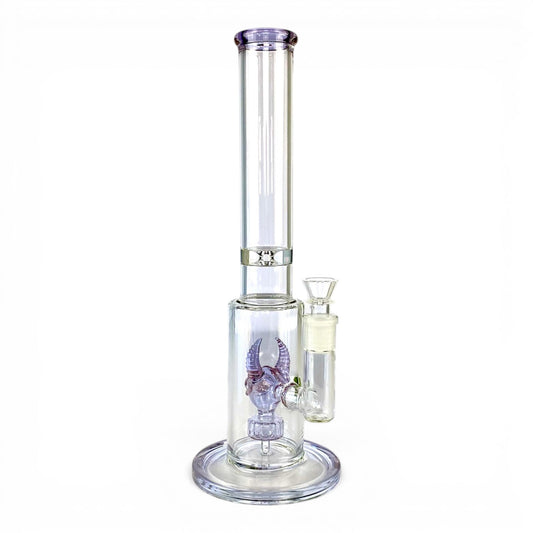 Monster Perc Straight Tube Bong 35cm Purple - The Bong Baron