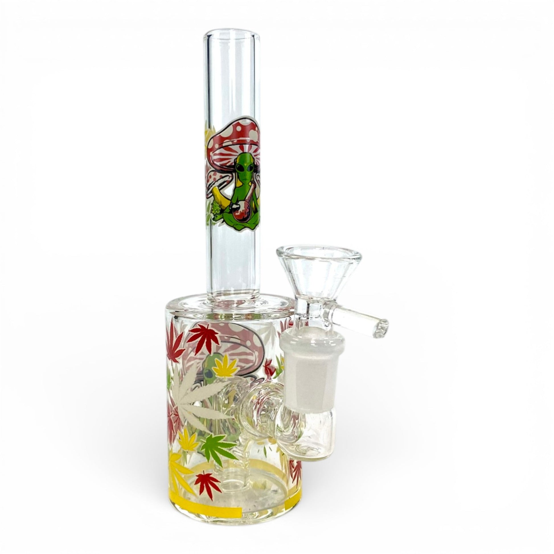 Mushroom Alien Glow in Dark Mini Barrel Bong 17cm - The Bong Baron
