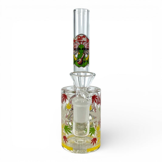 Mushroom Alien Glow in Dark Mini Barrel Bong 17cm - The Bong Baron