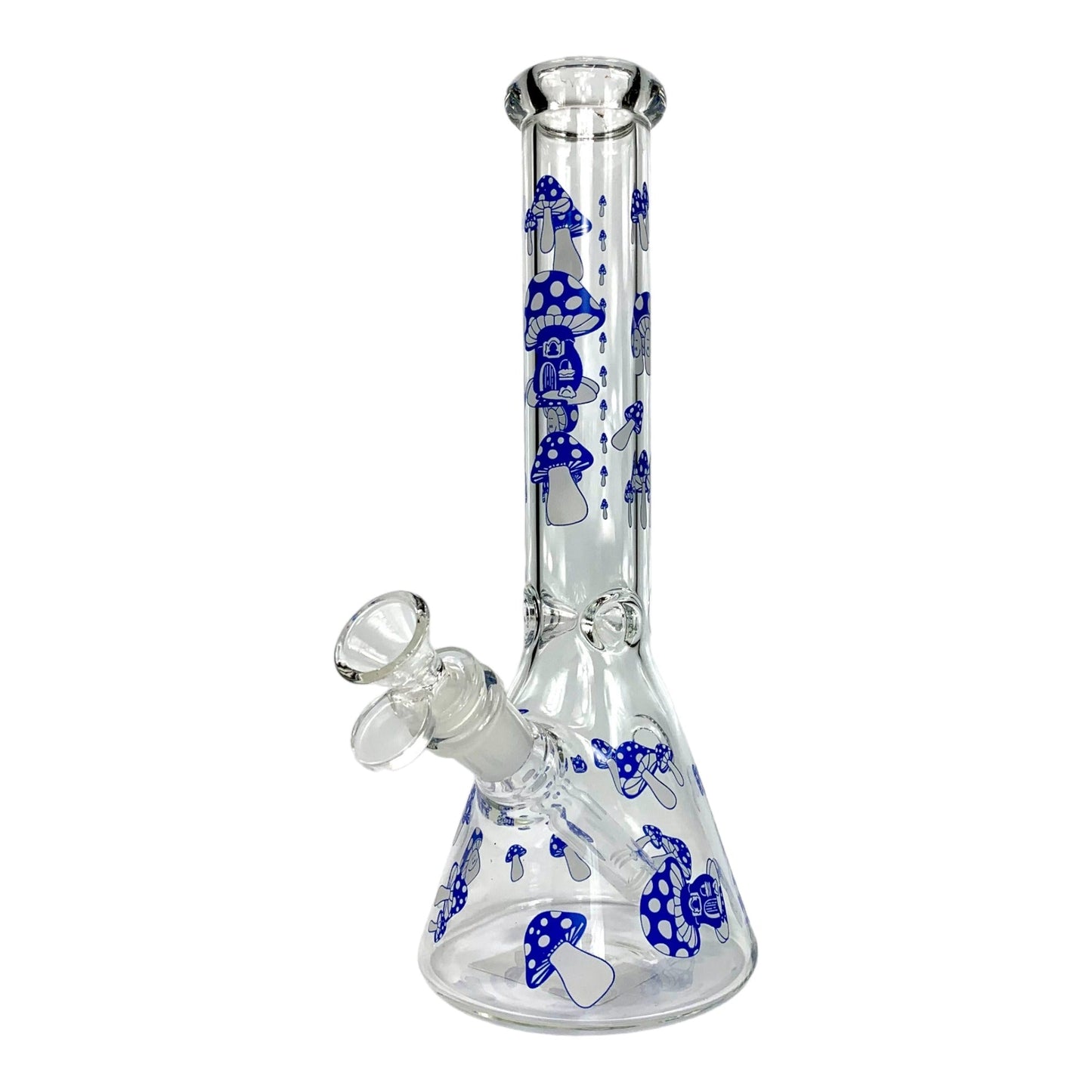 Mushroom Beaker Bong 25cm Glow in Dark Blue - The Bong Baron