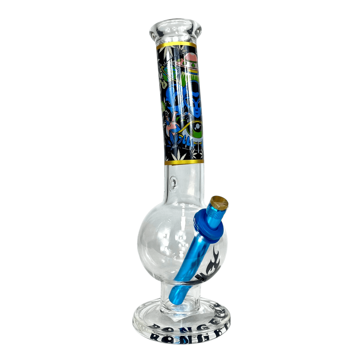 MWP Alien Abduction Bongfire Glass Bottom Bonza Bong 28cm - The Bong Baron