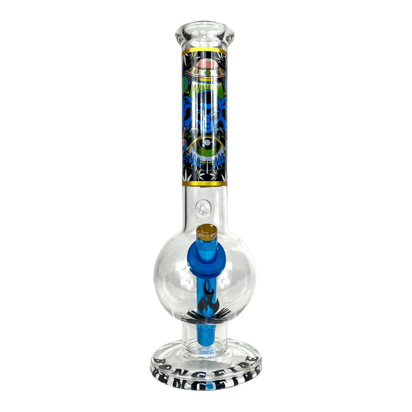 MWP Alien Abduction Bongfire Glass Bottom Bonza Bong 28cm - The Bong Baron
