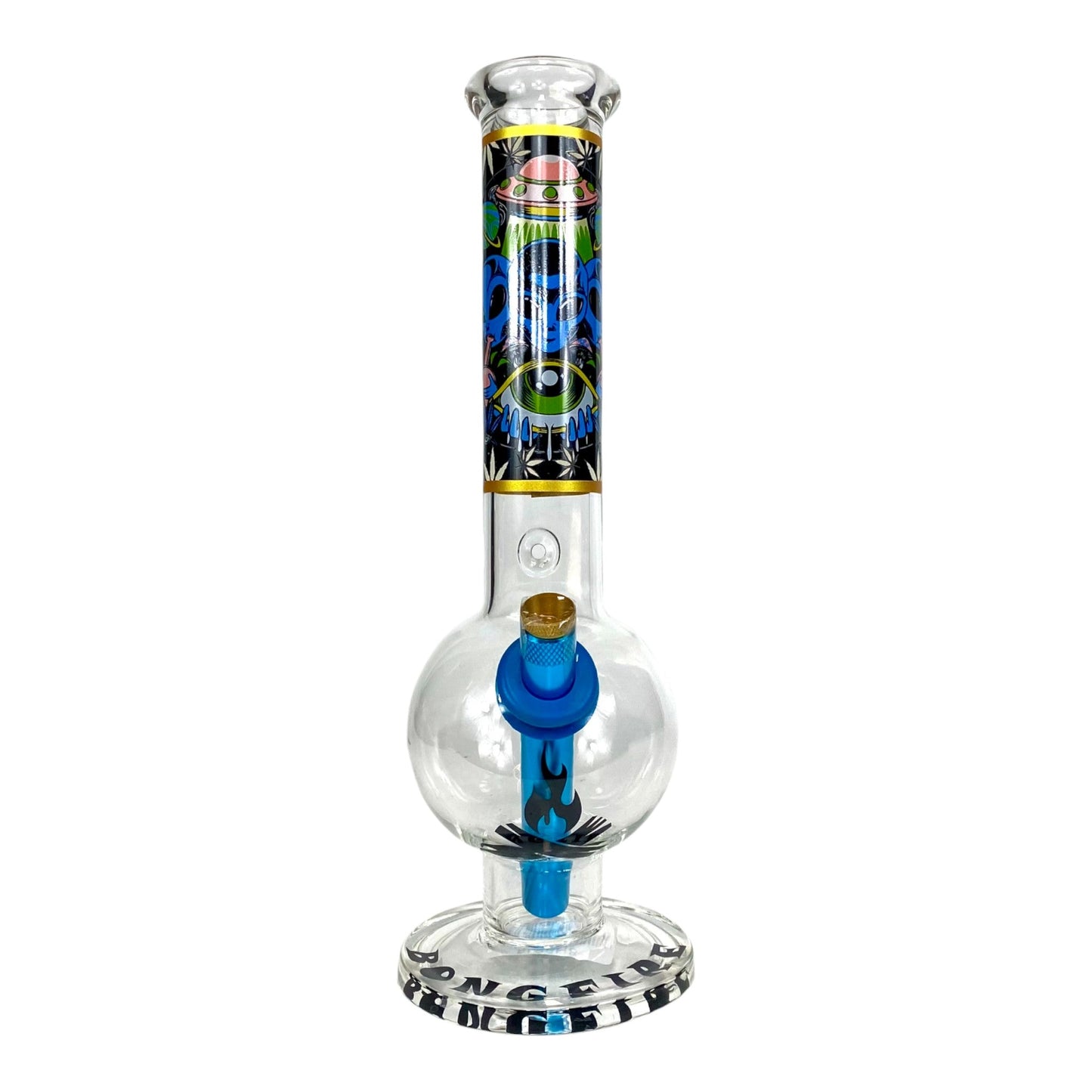 MWP Alien Abduction Bongfire Glass Bottom Bonza Bong 28cm - The Bong Baron