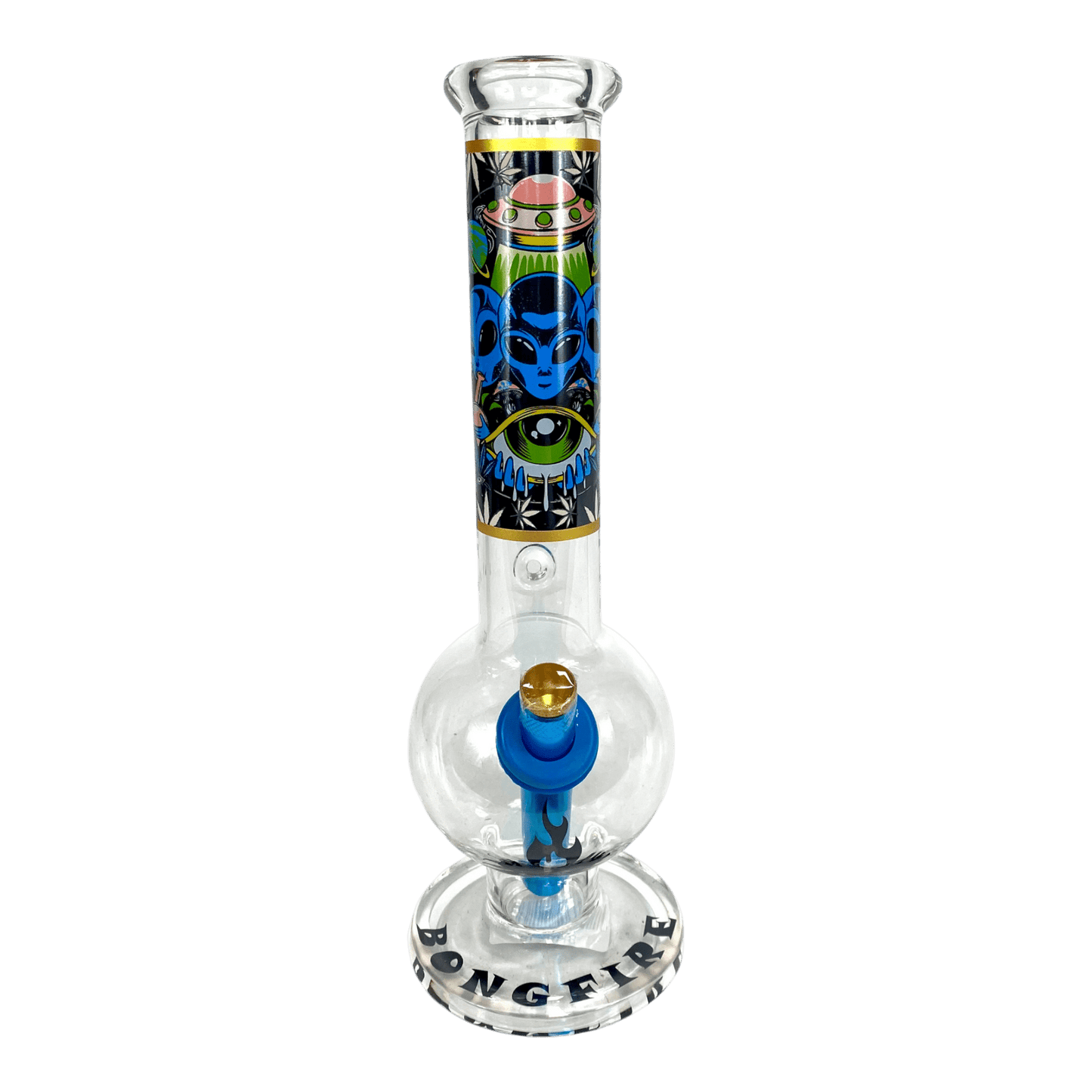 MWP Alien Abduction Bongfire Glass Bottom Bonza Bong 28cm - The Bong Baron