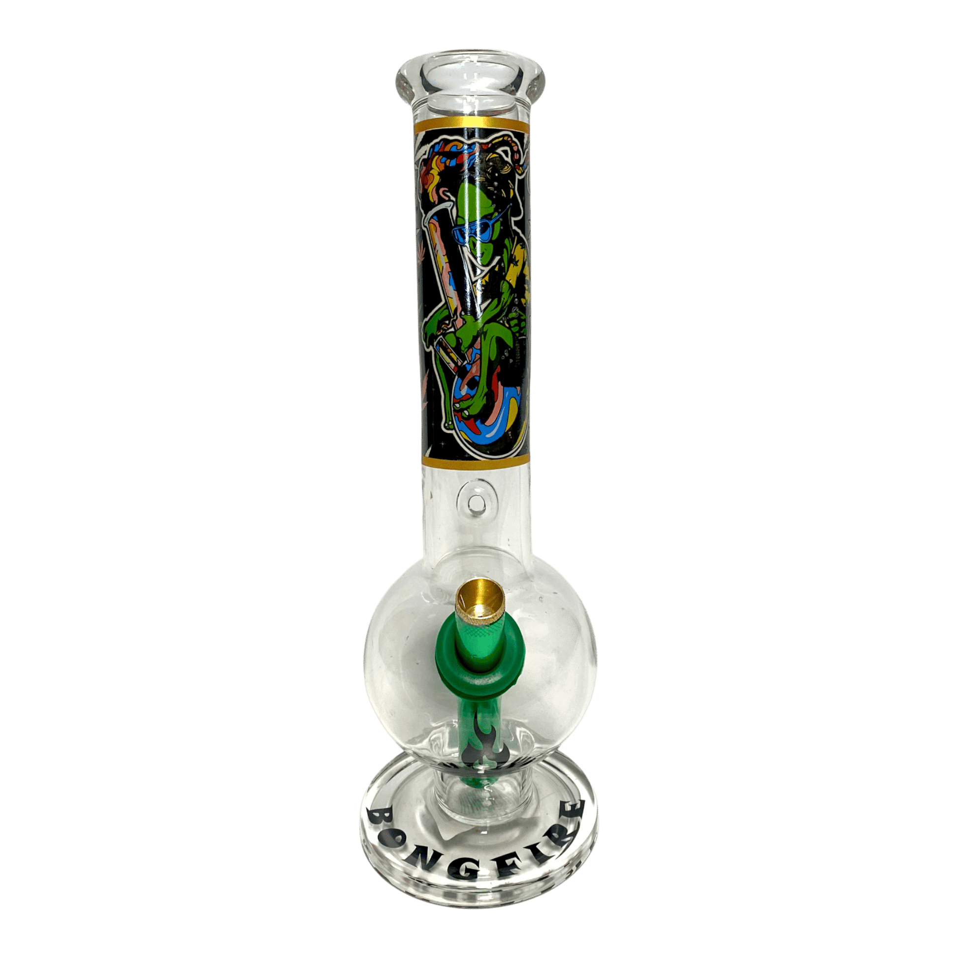 MWP Alien Bongfire Glass Bottom Bonza Bong 28cm - The Bong Baron