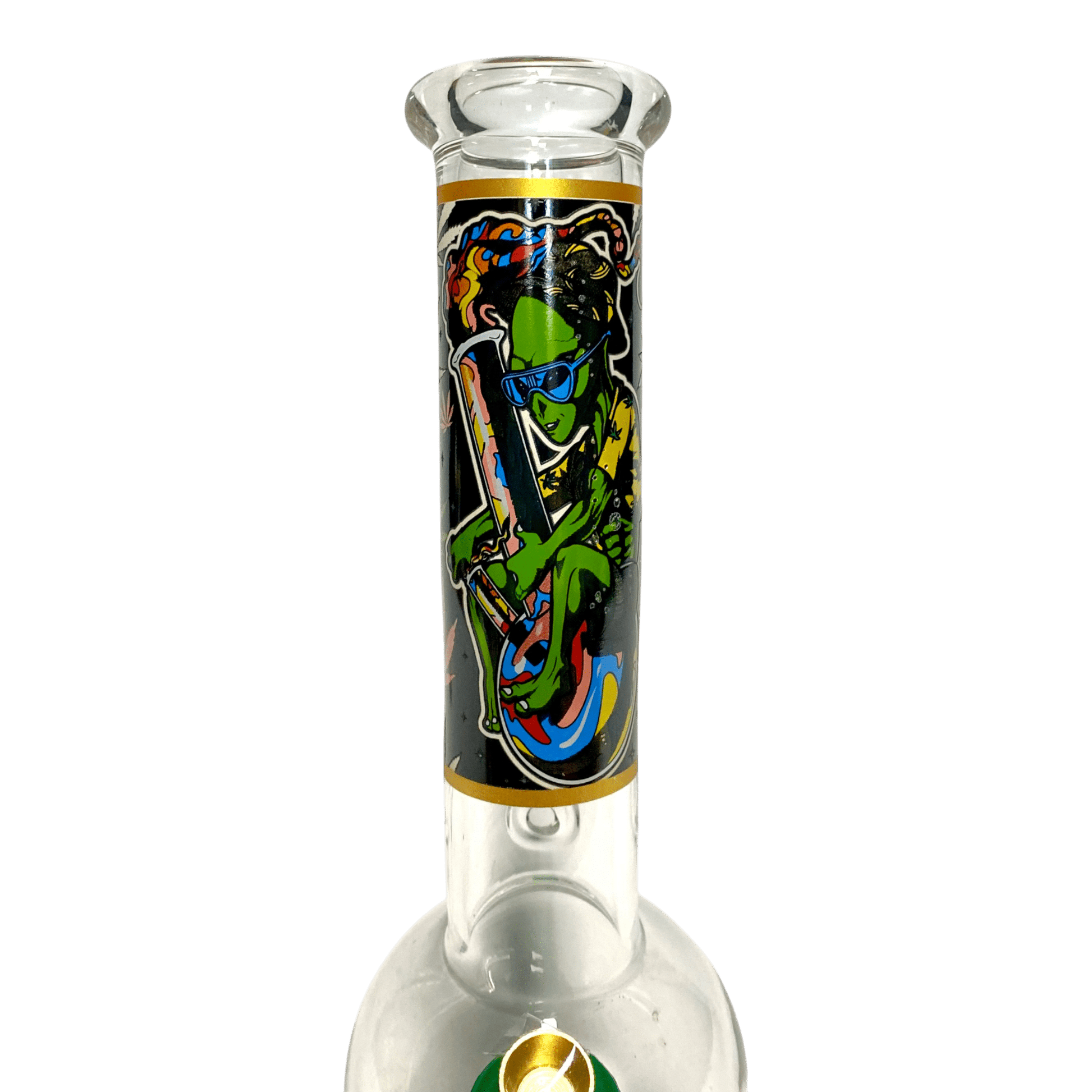 MWP Alien Bongfire Glass Bottom Bonza Bong 28cm - The Bong Baron