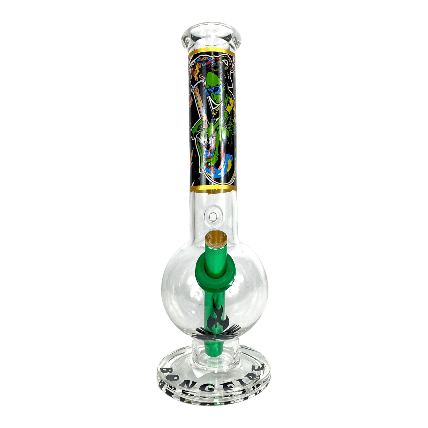 MWP Alien Bongfire Glass Bottom Bonza Bong 28cm - The Bong Baron
