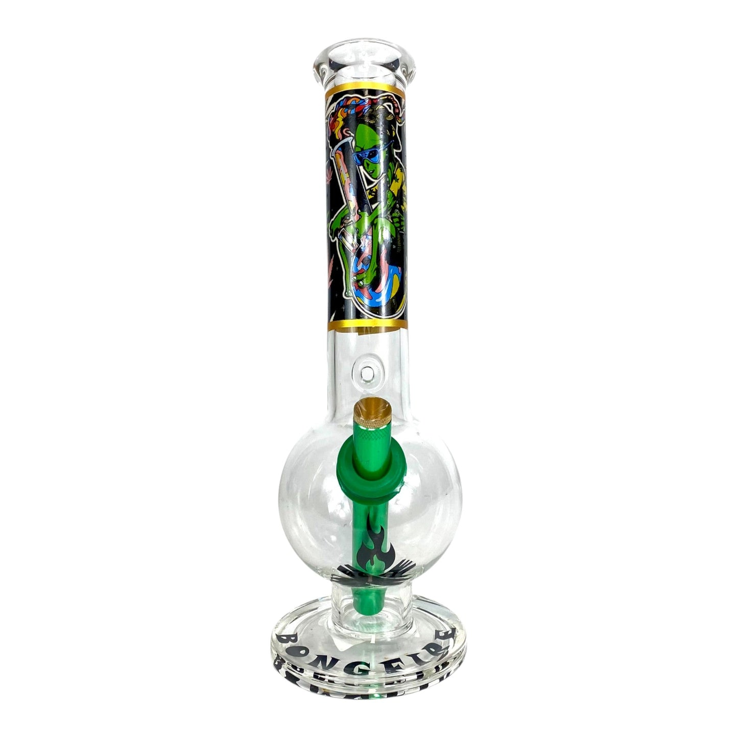 MWP Alien Bongfire Glass Bottom Bonza Bong 28cm - The Bong Baron