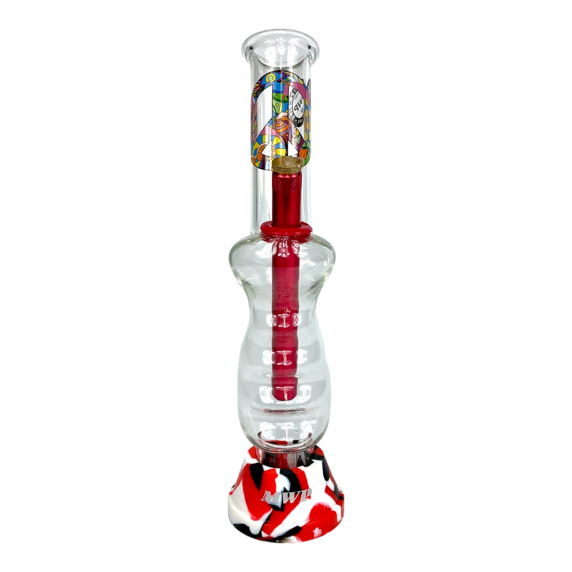 MWP Gripper Bong Peace Sign Red 30cm - The Bong Baron