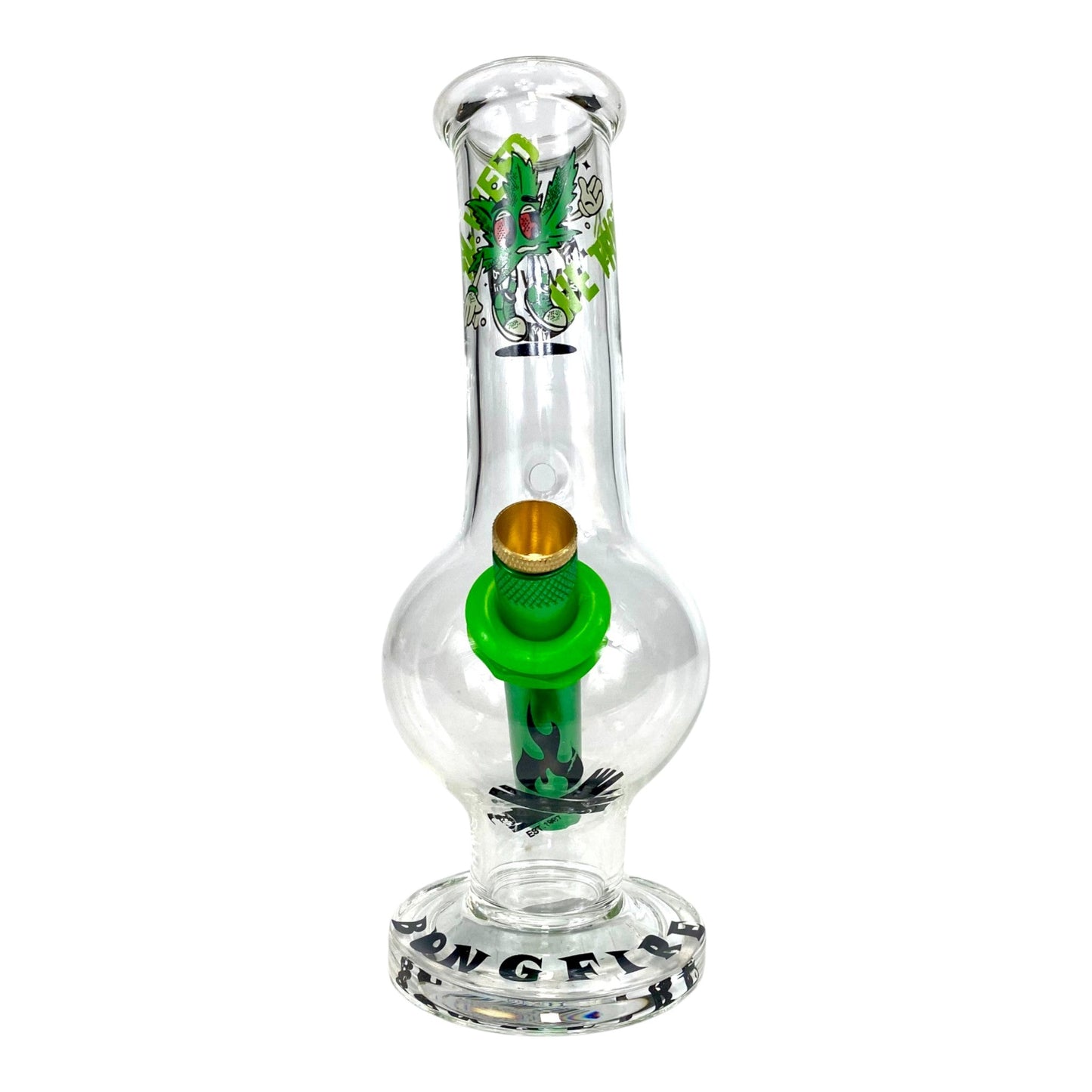 MWP In Weed We Trust Bongfire Glass Bottom Bonza Bong 20cm - The Bong Baron